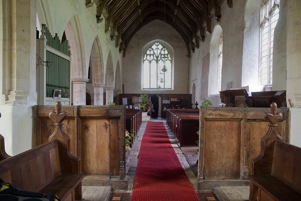 The rood screens and detail at St Andrew's Church, Westhall, Suffolk,UK. The screens are notable for their depiction of the Transfiguration of Christ, the only such surviving depiction in England.