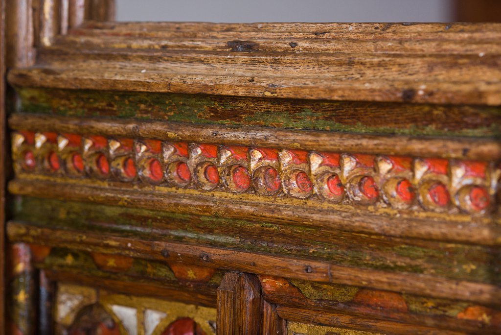 The rood screens at St Nicholas's church, Bedfield, Suffolk.