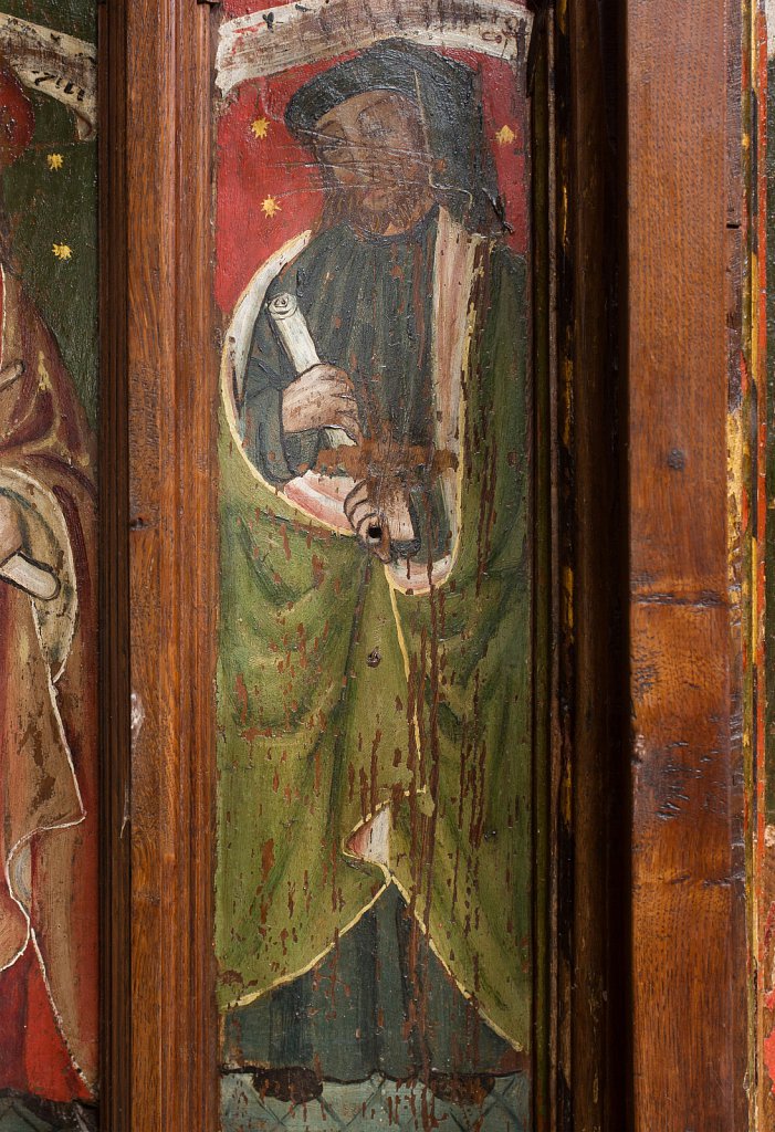 The rood screens at St Nicholas's church, Bedfield, Suffolk.