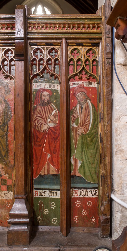 The rood screens at St Nicholas's church, Bedfield, Suffolk.