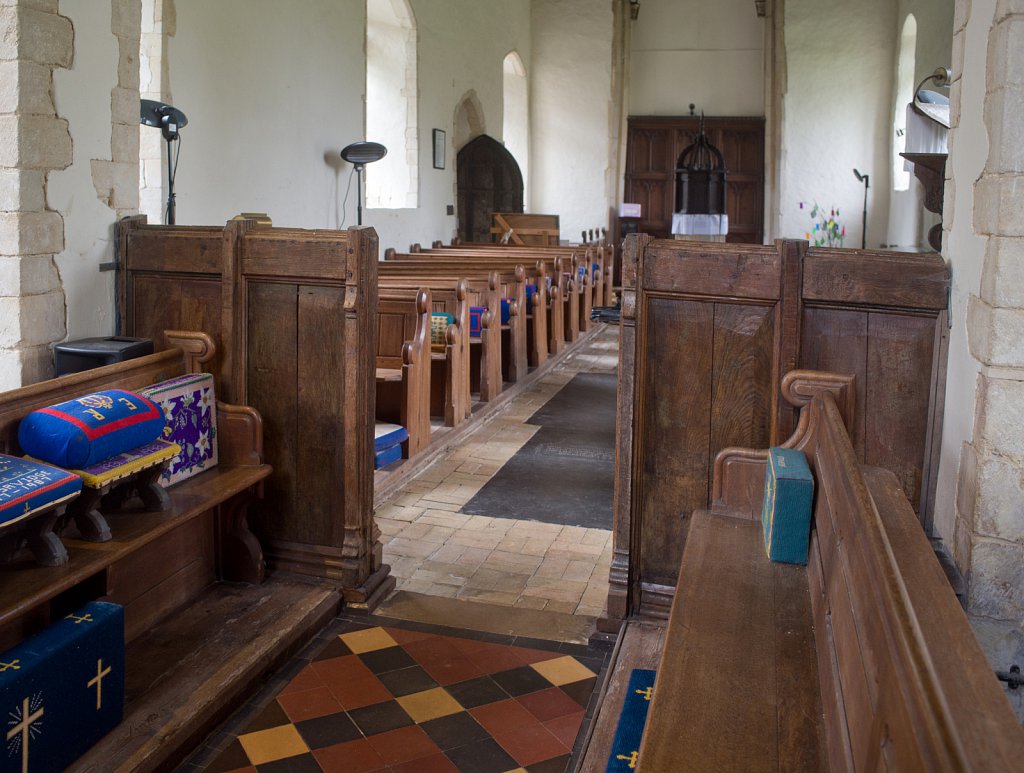 The rood screens at St Nicholas's church, Bedfield, Suffolk.