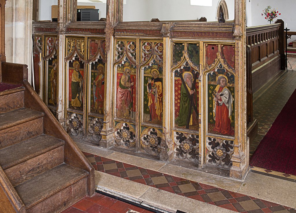  The rood screens and detail at All Saints Church, Marsham,Norfolk.