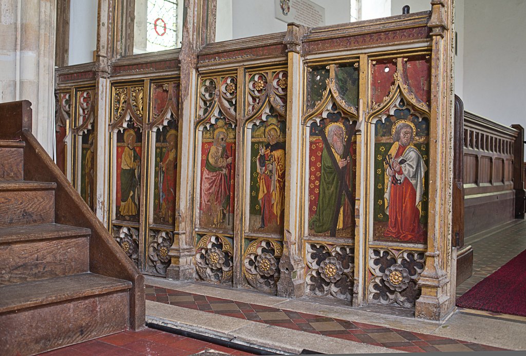  The rood screens and detail at All Saints Church, Marsham,Norfolk.