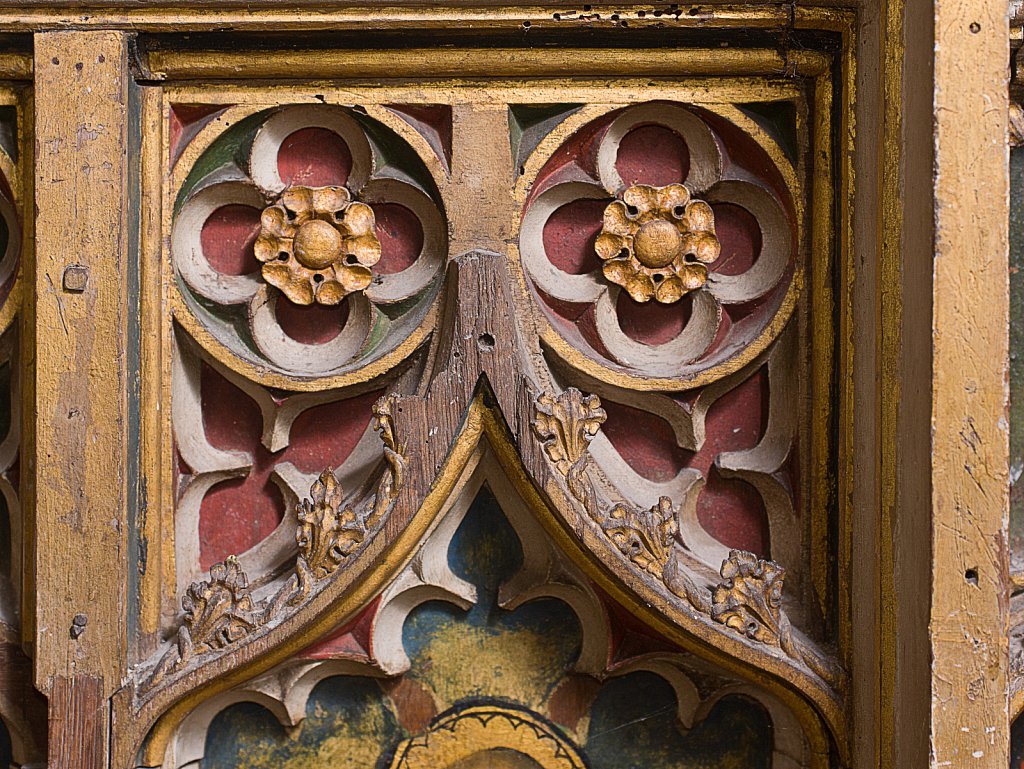  The rood screens and detail at All Saints Church, Marsham,Norfolk.