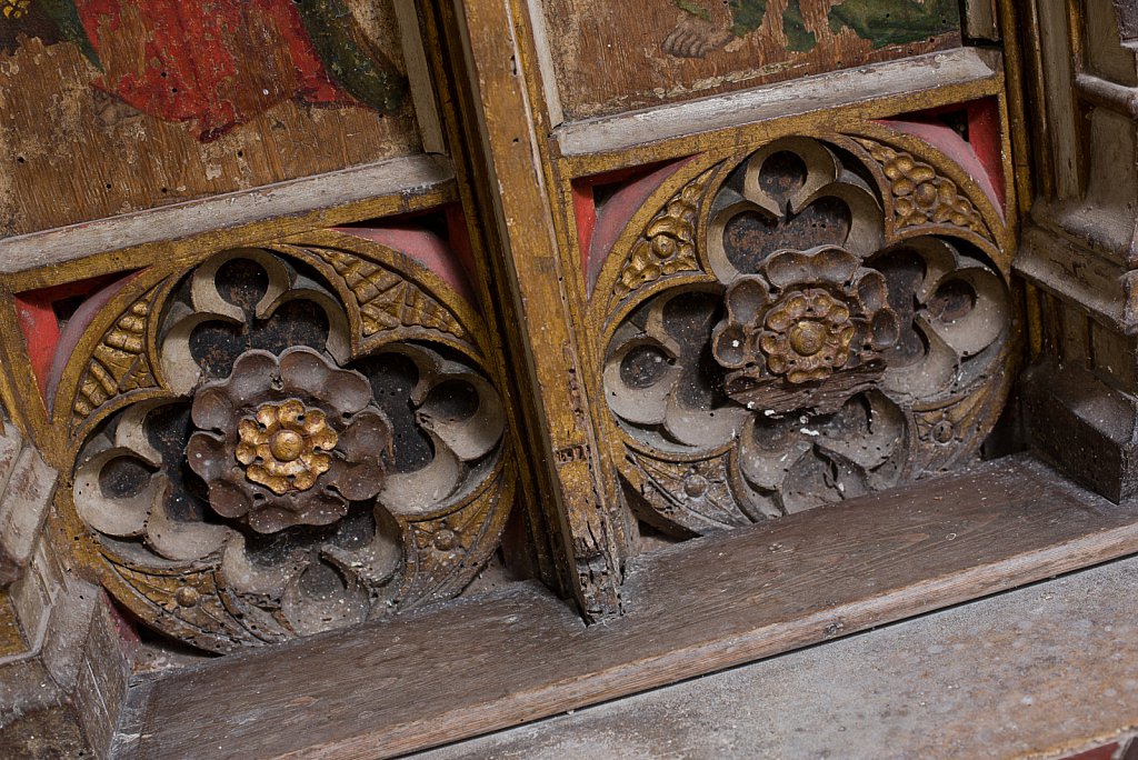  The rood screens and detail at All Saints Church, Marsham,Norfolk.