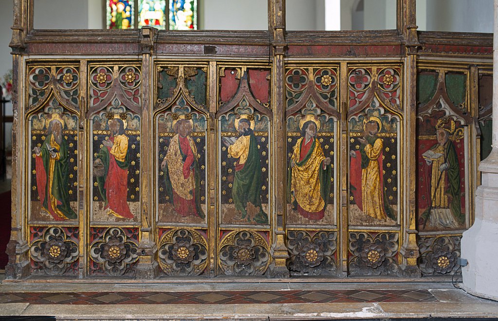  The rood screens and detail at All Saints Church, Marsham,Norfolk.