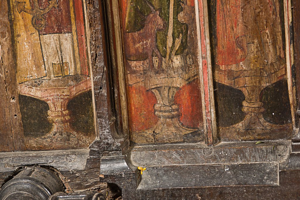 The rood screen and detail at the Church of Saint Peter & Saint Paul Barnham Broom, Norfolk,UK.