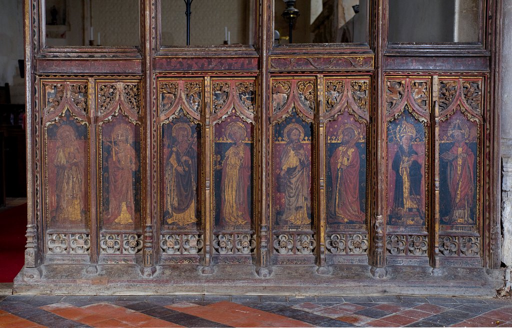 The Rood screen at Saint Mary the Virgin, Tunstead,UK