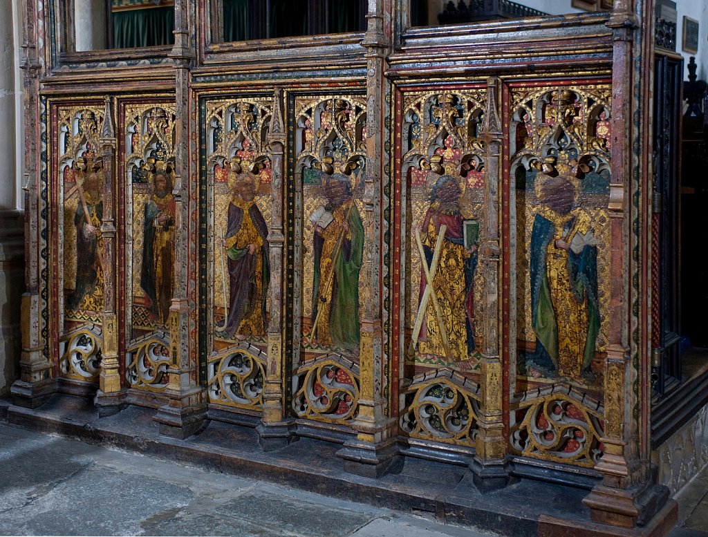   The rood screen and detail at St Edmund King & Martyr, Southwold, Suffolk,UK.