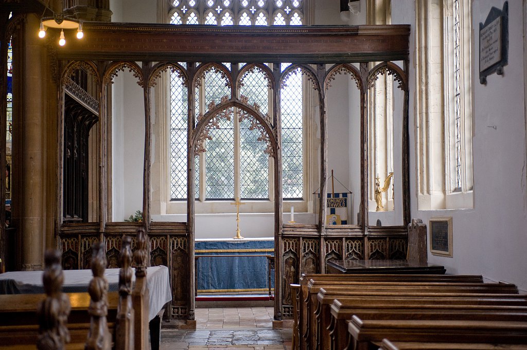   The rood screen and detail at St Edmund King & Martyr, Southwold, Suffolk,UK.